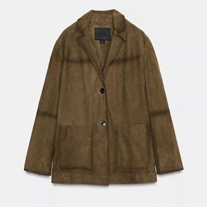 Zara 100% Suede leather oversized jacket